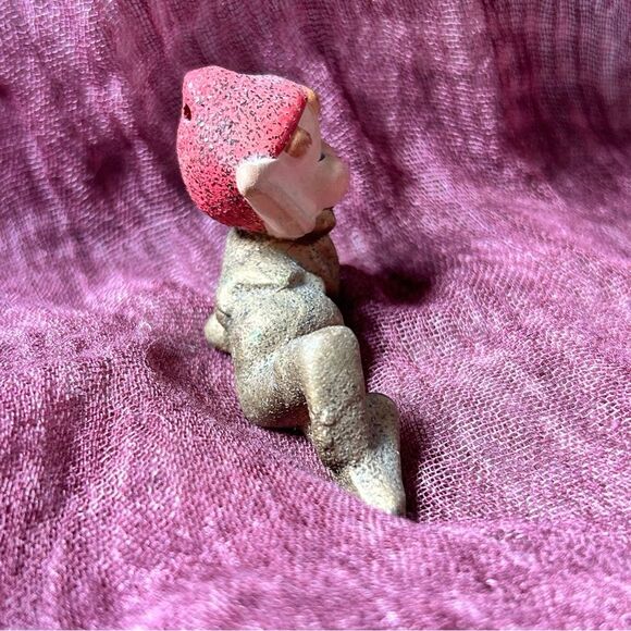 Vintage Japan Ceramic Christmas Gold Elf Pixie - Picture 4 of 5